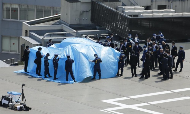 Drohne mit radioaktivem Symbol landet auf Amtssitz des japanischen